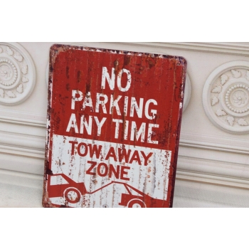 BLASZANY SZYLD - No Parking - Nie Parkować - Zawieszka Na Bramę Ogrodzenie