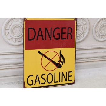 BLASZANY SZYLD - Danger Gasoline - Uwaga Ostrzeżenie Stacja Benzynowa Paliw