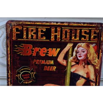 BLASZANY SZYLD - Fire House - Kobieta Straż Pożarna - Prezent dla Strażaka