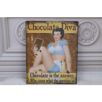 BLASZANY SZYLD - Chocolate Diva - Czekolada - Zawieszka Ozdoba