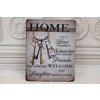 BLASZANY SZYLD - Home Love Momories Friends - Tabliczka Plakat Ozdoba