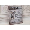 BLASZANY SZYLD - Home Love Momories Friends - Tabliczka Plakat Ozdoba
