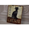 BLASZANY SZYLD - Le Chat Cafe Noir - Paryż Plakat Obrazek Zawieszka