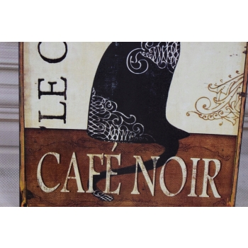 BLASZANY SZYLD - Le Chat Cafe Noir - Paryż Plakat Obrazek Zawieszka