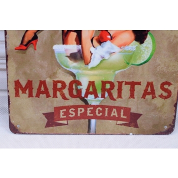 BLASZANY SZYLD - Margaritas - Kobieta Meksyk - Tabliczka Zawieszka