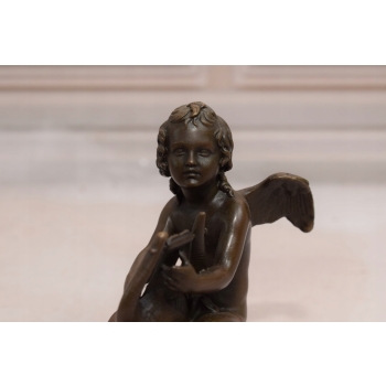 Aniołek z Harfą - Anioł Amor - Figura z Brązu - Statuetka Dekoracja