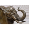 Głowa Słonia - Słoń Art Deco - Figura Rzeźba z Brązu - Ozdoba