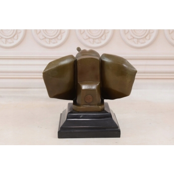 Głowa Słonia - Słoń Art Deco - Figura Rzeźba z Brązu - Ozdoba