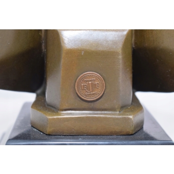 Głowa Słonia - Słoń Art Deco - Figura Rzeźba z Brązu - Ozdoba