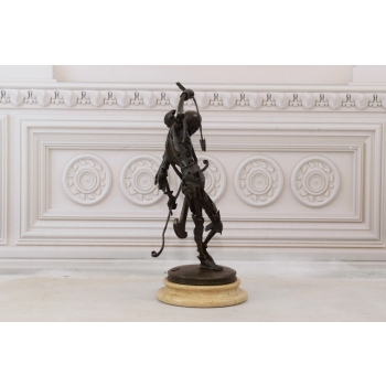 Uzbrojony Kościotrup - Szkielet Memento Mori - Figura Rzeźba z Brązu