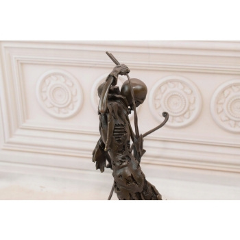 Uzbrojony Kościotrup - Szkielet Memento Mori - Figura Rzeźba z Brązu