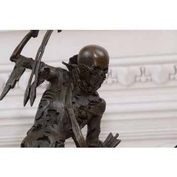 Uzbrojony Kościotrup - Szkielet Memento Mori - Figura Rzeźba z Brązu