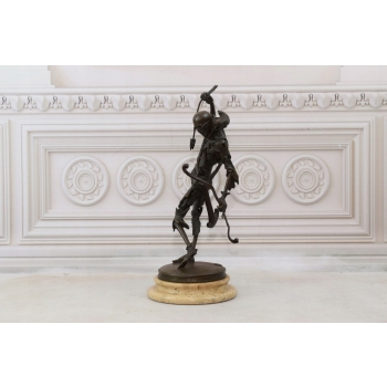 Uzbrojony Kościotrup - Szkielet Memento Mori - Figura Rzeźba z Brązu