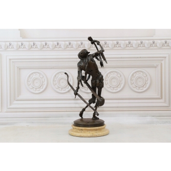 Uzbrojony Kościotrup - Szkielet Memento Mori - Figura Rzeźba z Brązu