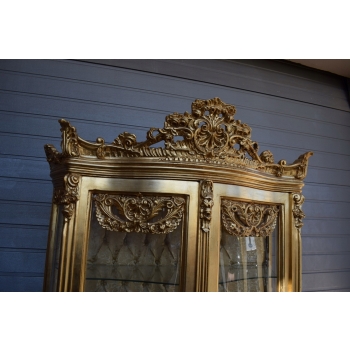 Duża Francuska Witryna 100% Drewno - GIĘTE SZYBY Gablota Serwantka