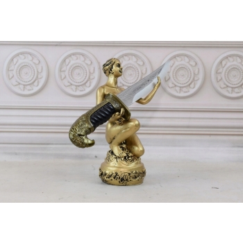 Nóż myśliwski na Stojaku - Stojak Kobieta Kordzik - Nóż ozdobny - Dekoracja