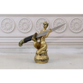 Nóż myśliwski na Stojaku - Stojak Kobieta Kordzik - Nóż ozdobny - Dekoracja