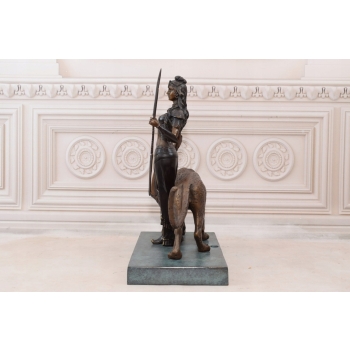 Amazonka - Wojowniczka z Tygrysem - Bogini - Figura z Brązu - Ozdoba
