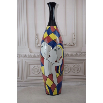 Modernistyczny Wazon - Murano Style - Abstrakcja Grube Włoskie Szkło 89cm