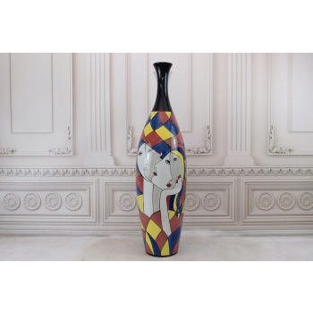 Modernistyczny Wazon - Murano Style - Abstrakcja Grube Włoskie Szkło 89cm