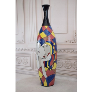 Modernistyczny Wazon - Murano Style - Abstrakcja Grube Włoskie Szkło 89cm