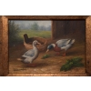 Dwie Kaczki - Farma Wieś Zagroda - Obraz Olejny - Na Desce - OZdoba