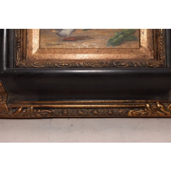 Dwie Kaczki - Farma Wieś Zagroda - Obraz Olejny - Na Desce - OZdoba