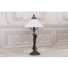Lampa Art Deco - Figura Kobiety - Biały Trójkątny Klosz - Lampka Biuro
