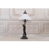 Lampa Art Deco - Figura Kobiety - Biały Trójkątny Klosz - Lampka Biuro