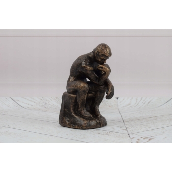 Żeliwna Figura Myśliciel - Zamyślony Człowiek - Vintage Rzeźba Posąg Rodin