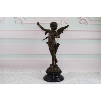 Amor z Łukiem - Anioł Mitologia - Symbol Miłości - Figura z Brązu - 70 cm