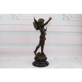 Amor z Łukiem - Anioł Mitologia - Symbol Miłości - Figura z Brązu - 70 cm
