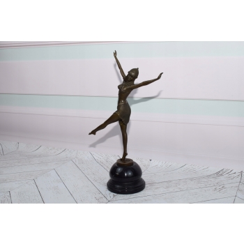 Demetre Chiparus Tancerka Akrobata Art Deco Figura Rzeźba z Brązu Dekoracja