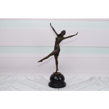 Demetre Chiparus Tancerka Akrobata Art Deco Figura Rzeźba z Brązu Dekoracja