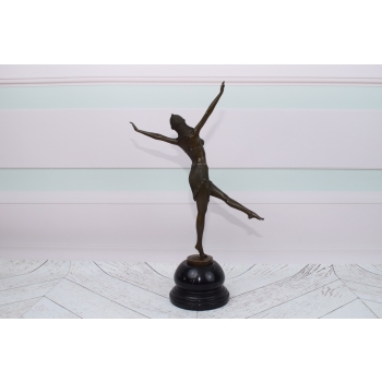 Demetre Chiparus Tancerka Akrobata Art Deco Figura Rzeźba z Brązu Dekoracja