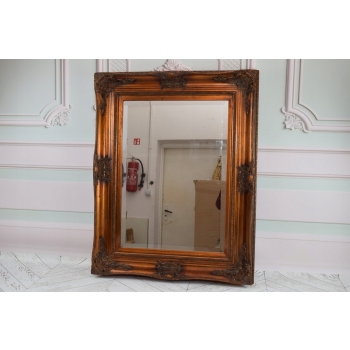 Prostokątne Pałacowe lustro - Złota Rama - 95 x 75 cm - Piękne Ozdobne