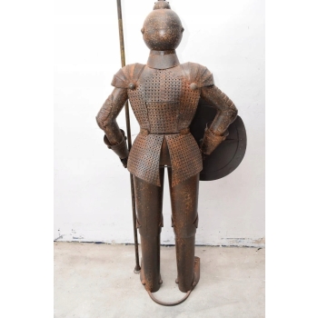 Ogromna Metalowa Zbroja Rycerska - Stojący Rycerz z Dzidą - Prezent 250cm