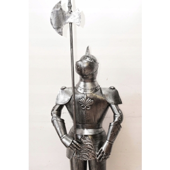 Metalowa Zbroja Rycerska - Stojący Rycerz z Halabardą Zamek Figura 212cm