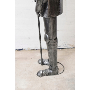 Metalowa Zbroja Rycerska - Stojący Rycerz z Halabardą Zamek Figura 212cm