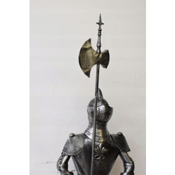 Metalowa Zbroja Rycerska - Stojący Rycerz z Halabardą Zamek Figura 212cm