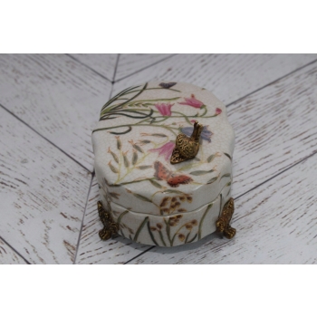 Szkatuła Bomboniera Szkatuła Misa Ślimak - Porcelana Okuta Brązem Sygn.