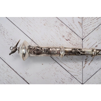 OGROMNY Srebrny CARSKI Jad Do Czytania Tory - Srebro 84 - Judaica - 45CM
