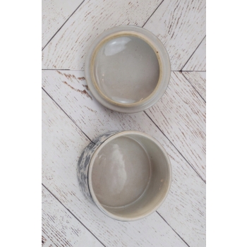 Kolorowa Szkatuła Bomboniera Szkatuła Misa - Porcelana Okuta Brązem Sygn.