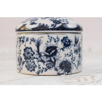 Kolorowa Szkatuła Bomboniera Szkatuła Misa - Porcelana Okuta Brązem Sygn.