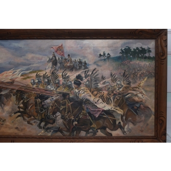 Wojciech Kossak - Husaria POLSKA - Patriotyczny Polski Stary Obraz Olejny