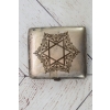 Papierośnica Żydowska - Aluminiowa - Judaica Chanuka Menora Unikat