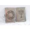 Papierośnica Żydowska - Aluminiowa - Judaica Chanuka Menora MORYC Unikat