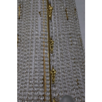 Pałacowy Żyrandol z Brązu + Kryształy 16 żarówek - Lampa Klosze 110cm