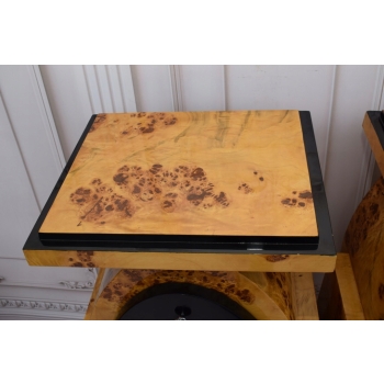 Dwa Nakastliki Stoliki Szafki Nocne Art Deco - 3 Szuflady KOMPLET 115CM