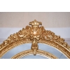 Pałacowe Ogromne Złote Lustro Owalne z Francji - Owal Piękna Rama - 222cm